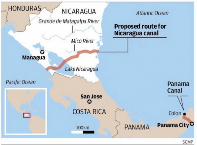Nicaragua Canal Route Revealed And Approved ?w=650