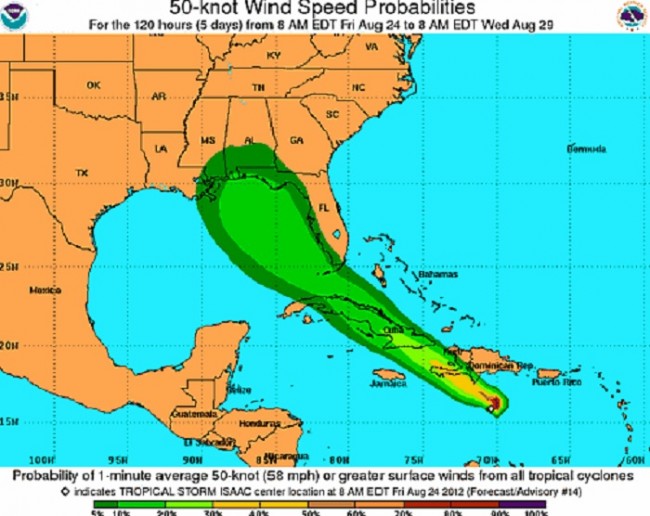 Hurricane Isaac 2012 Forecast National Hurricane Center Maps And