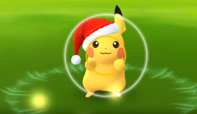 christmas pikachu pokemon go