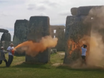Climate Activists Paint Stonehenge Orange Before Major Summer Gathering